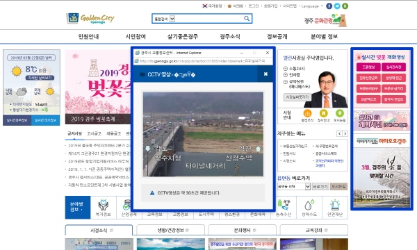시청 홈페이지에서 김유신 장군묘 입구 벚꽃개화 상황등을 실시간으로 알수 있다.